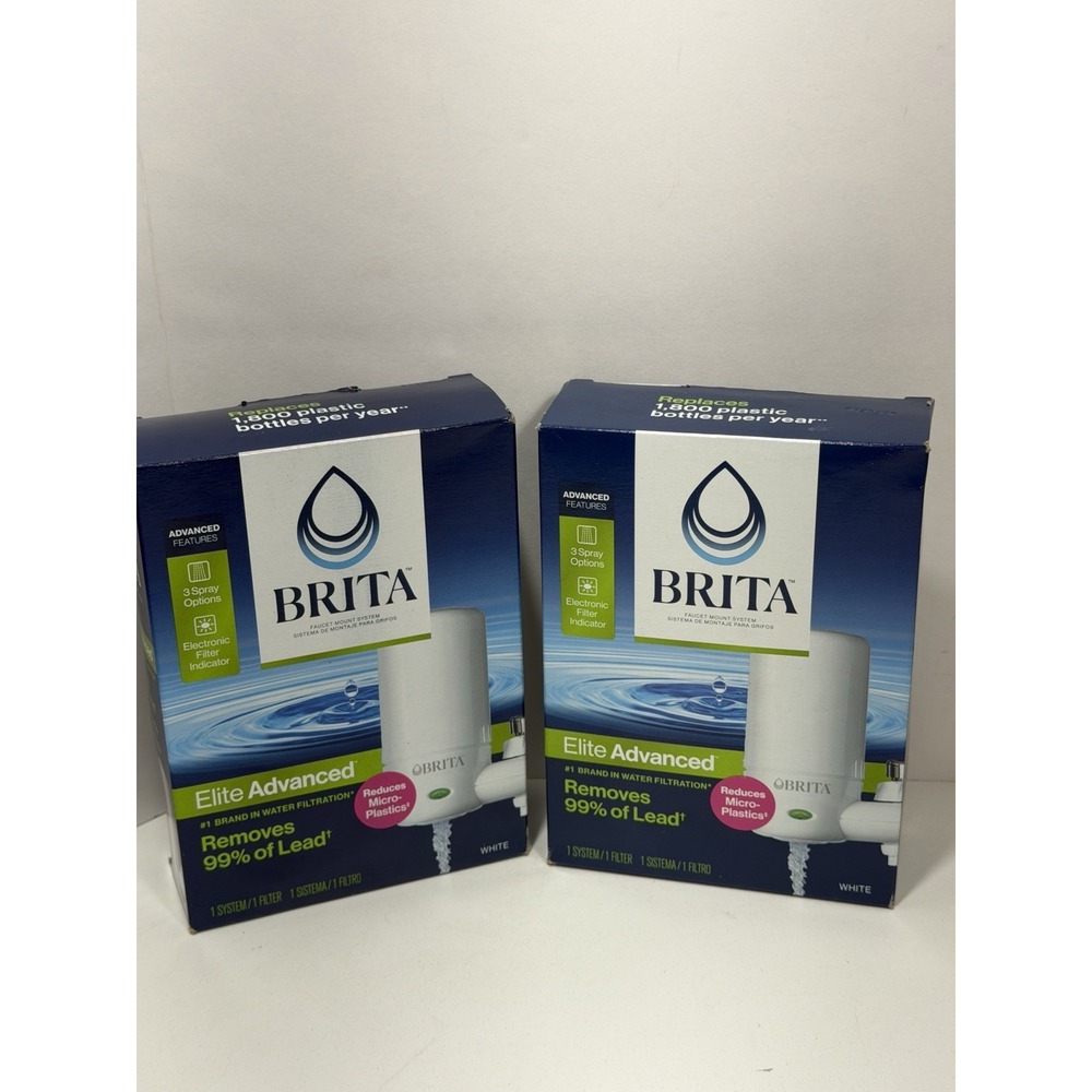 Brita Elite 35214 Basic Tap Water Faucet Filtration System Filter White Lot Of 2